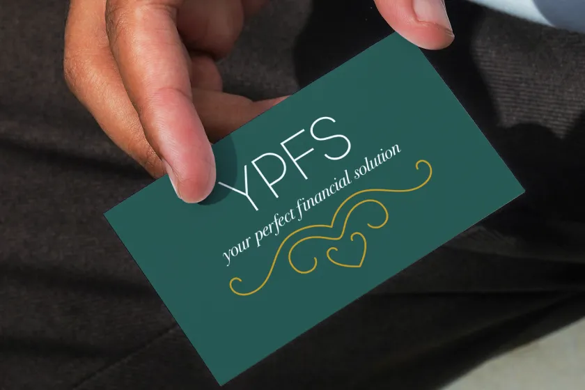 Classy dark green business car in hand